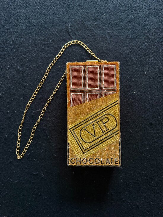 Handbags - Rhinestone Embellished ‘Chocolate Bar’ Shaped Clutch Purse